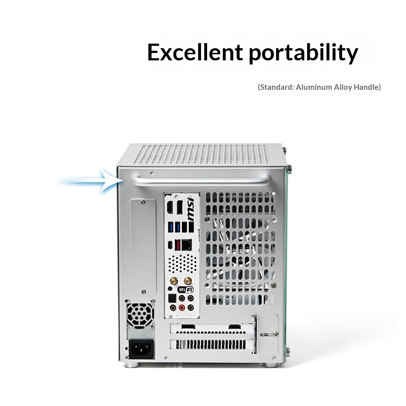 11L アルミ製ポータブルITX PCケース、キャリーハンド - Portable Aluminum Itx Case Carry Handle のレビューと価格