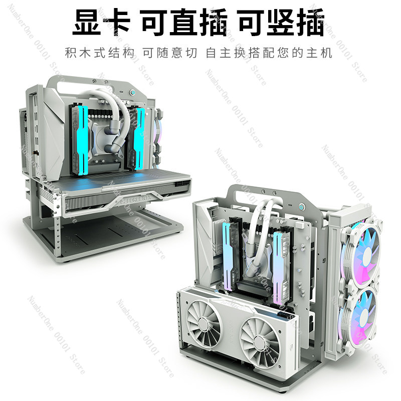 MATX マザーボードアルミ合金ラックシャーシハンドルポータ - Aluminum Open Frame Test Bench Water Cooling のレビューと価格
